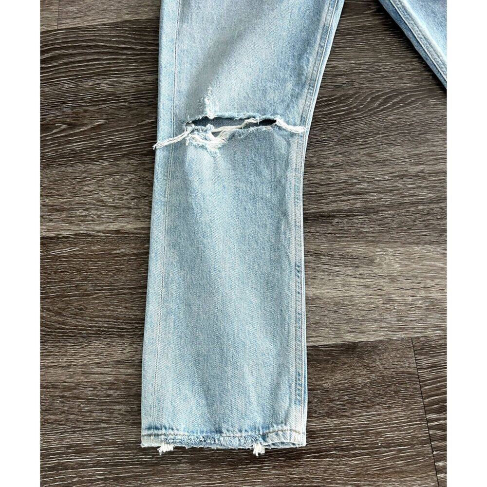 AGOLDE Riley High Rise Straight Leg Crop Shatter Wash Jeans Size 26 Distressed - Picture 11 of 16